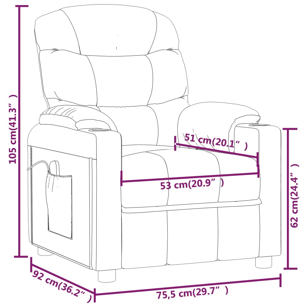 Massage Chair Dark Grey Fabric