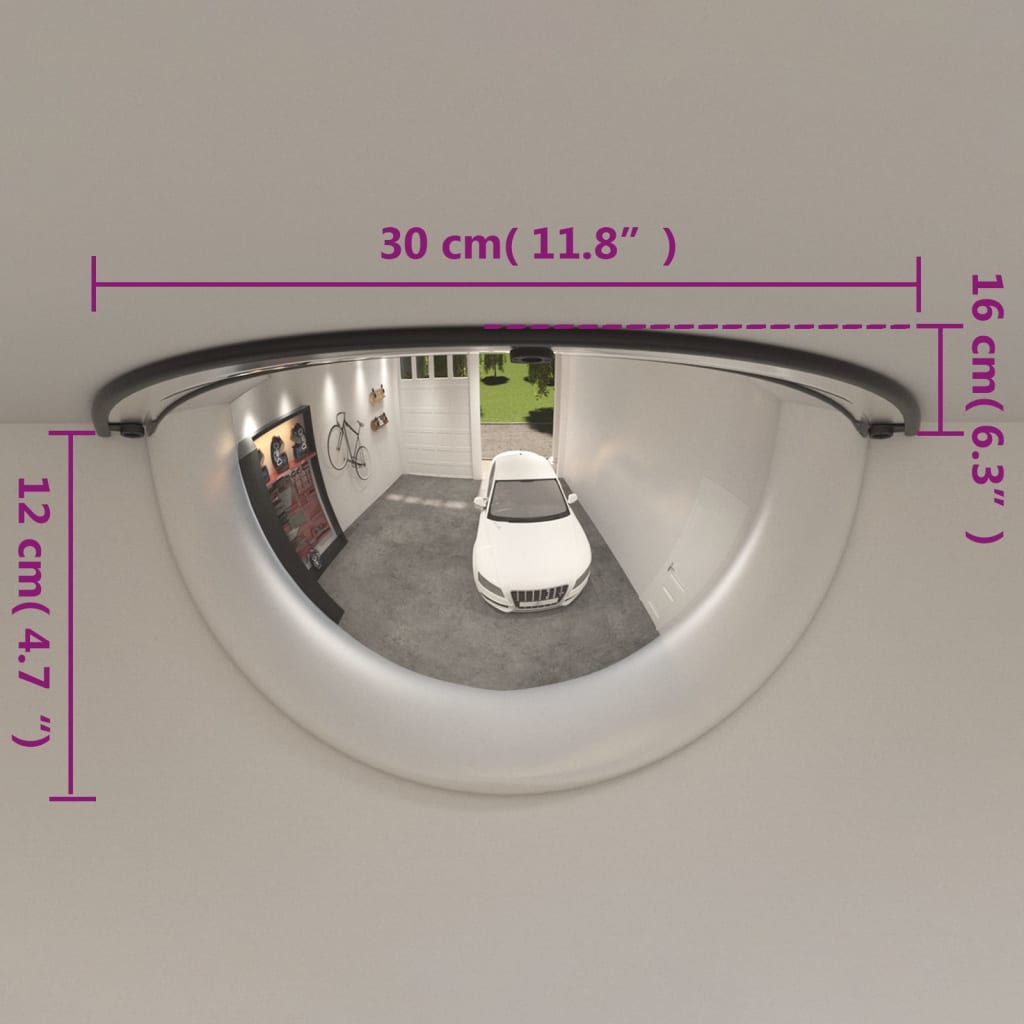 Half Domed Traffic Mirrors 2 pcs Ø30 cm Acrylic
