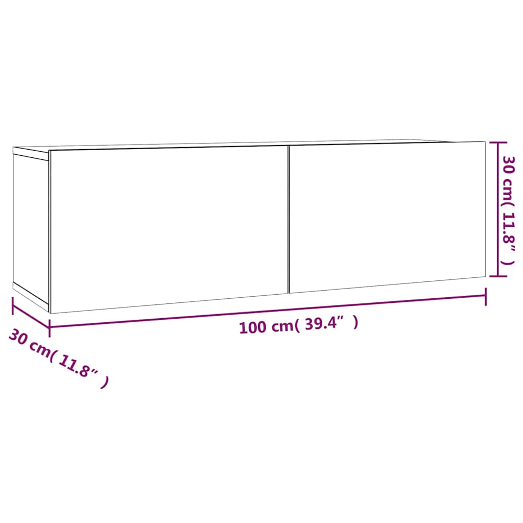 2 Piece TV Cabinet Set Smoked Oak Engineered Wood