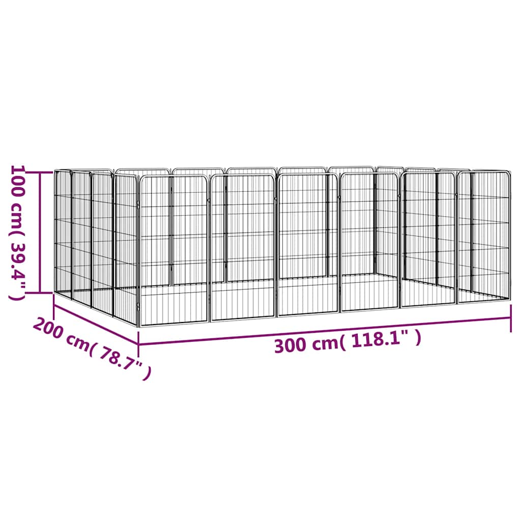 Dog Playpen | Black | Powder-coated steel | Dog Playpen | Rectangular