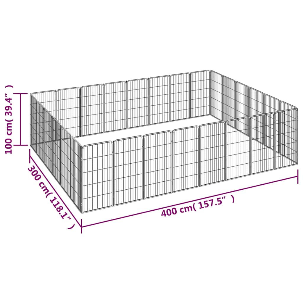 Dog Playpen | Black | Powder-coated Steel | Large