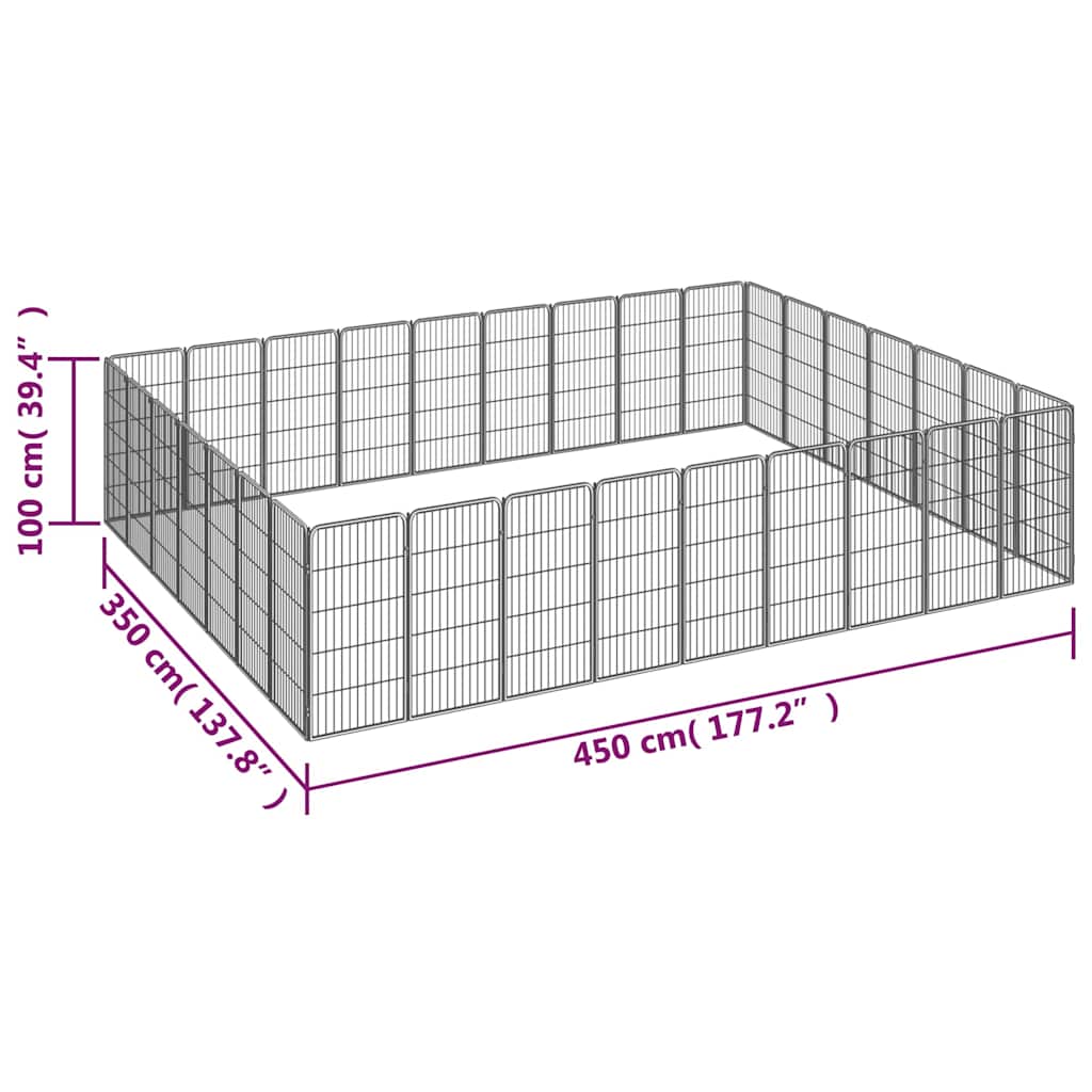 Dog Playpen | Black | Powder-coated steel | Large