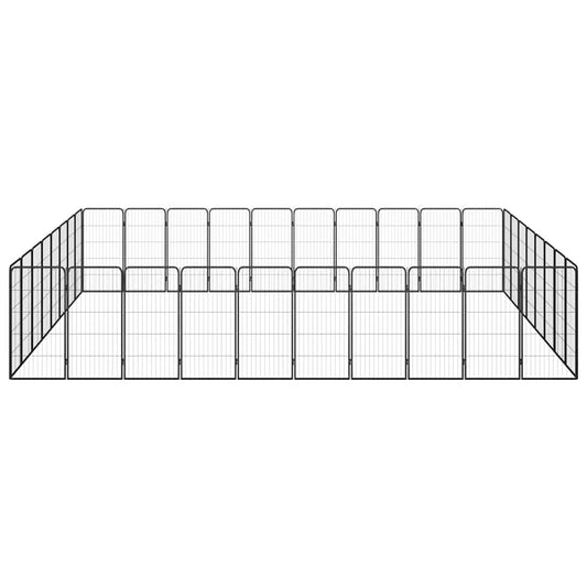 Dog Playpen | Black | Powder-coated steel | Expandable | Dog Playpen