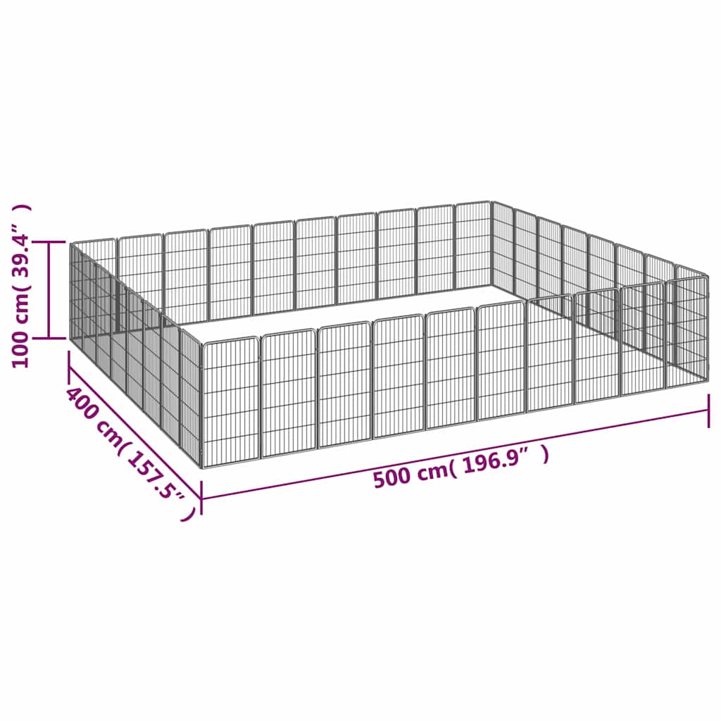 Dog Playpen | Black | Powder-coated steel | Expandable | Dog Playpen