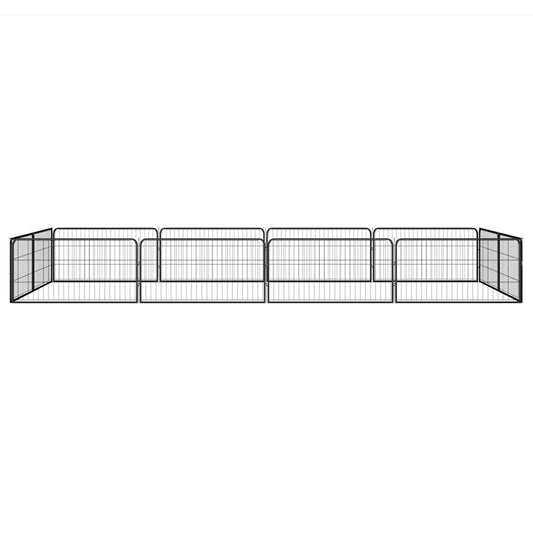 Dog Playpen | Black | Powder-coated steel | Large | Height-Adjustable