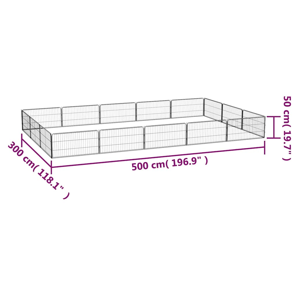 Dog Playpen | Black | Powder-coated steel | Large | Expandable