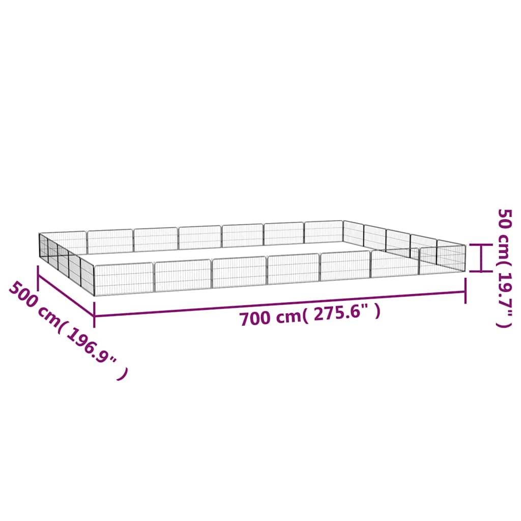 Dog Playpen | Black | Powder-coated steel | Large | Expandable