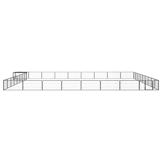 36-Panel Dog Playpen Black 100x50 cm Powder-coated Steel