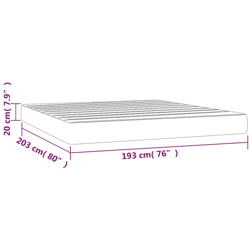 Pocket Spring Bed Mattress Medium Light Grey 193x203x20 cm King (US only)