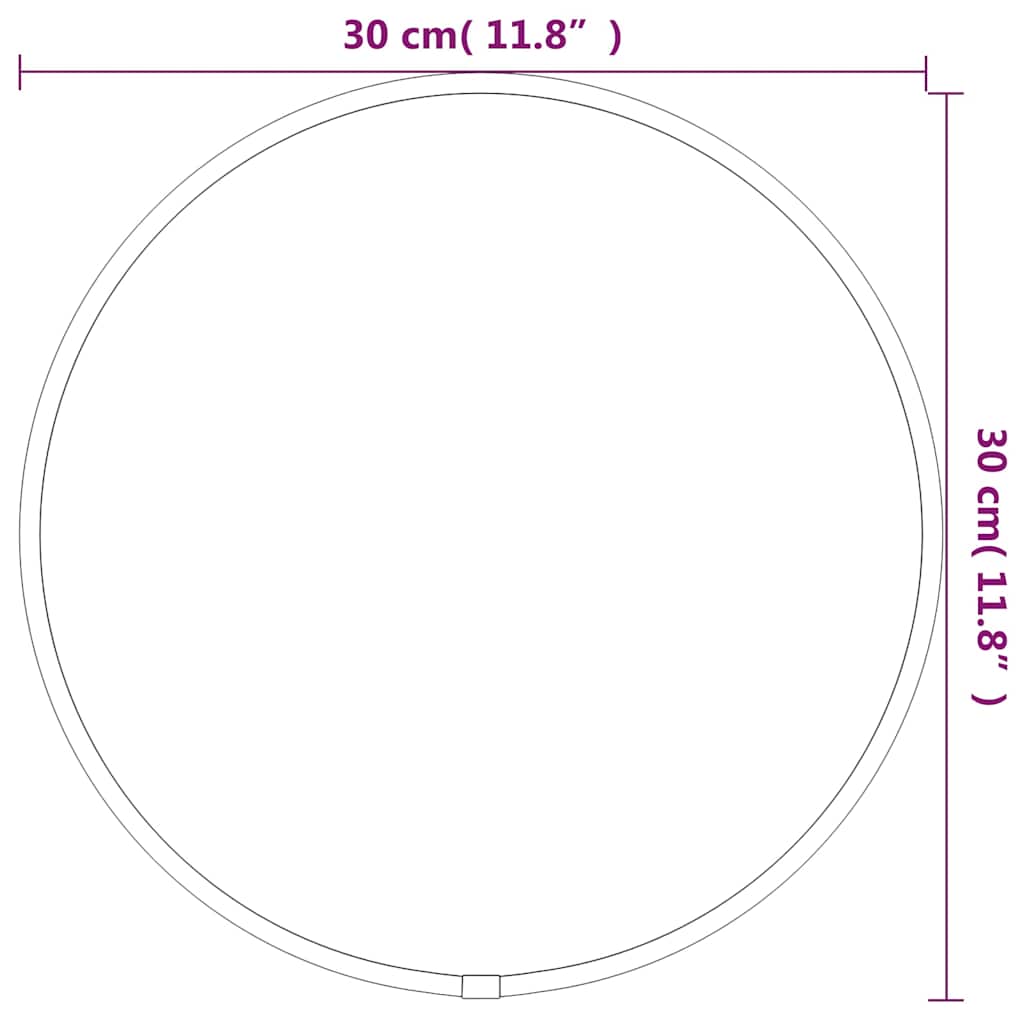 Wall Mirror Black Glass, PVC 11.8 in diameter Minimalistic