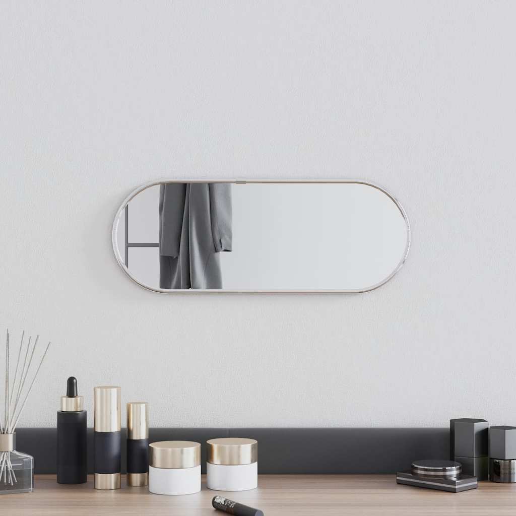 Wall Mirror Silver 40x15 cm Oval