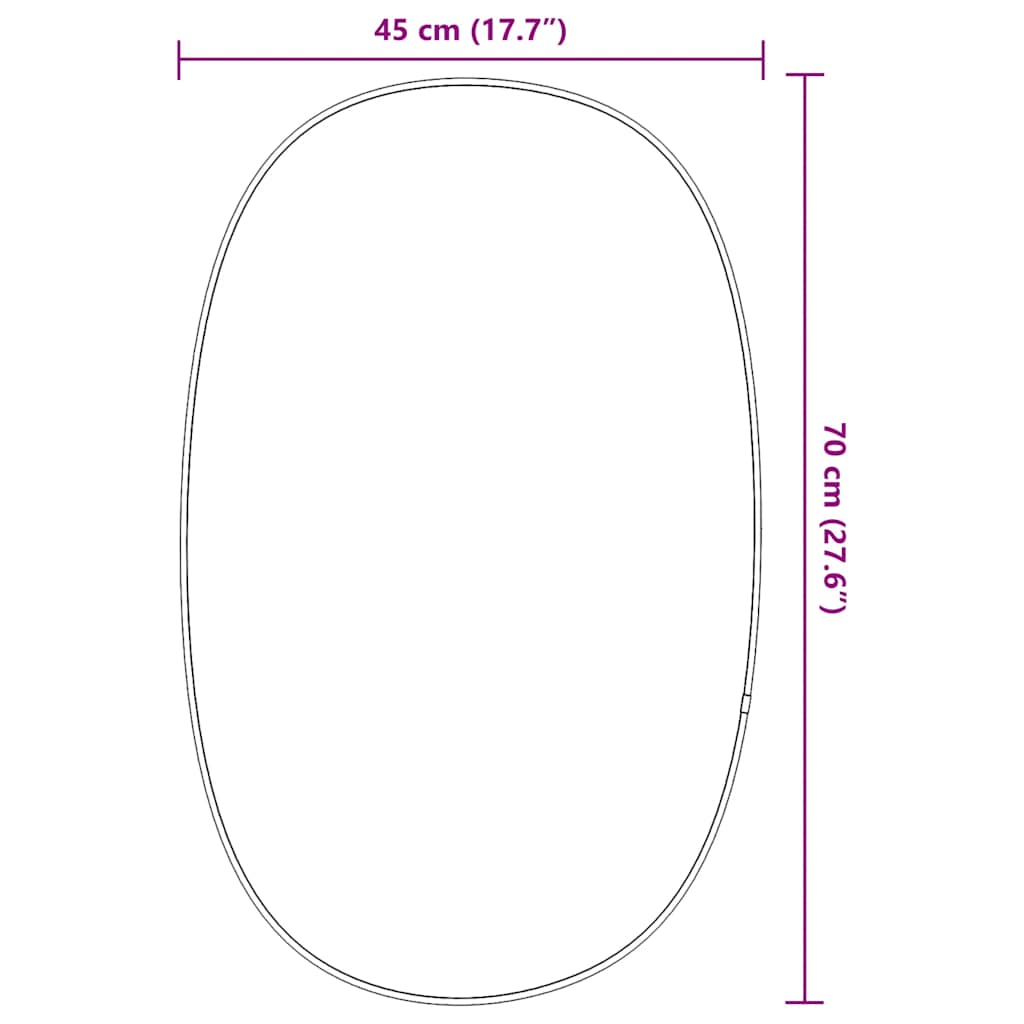 Wall Mirror Black 70x45 cm