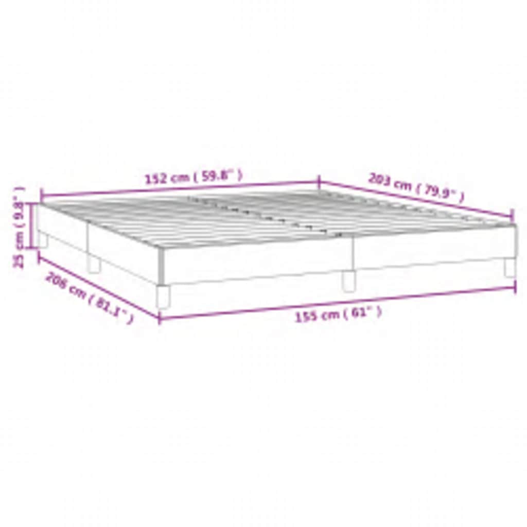 Bed Frame without Mattress Dark Gray 59.8"x79.9" Queen Fabric