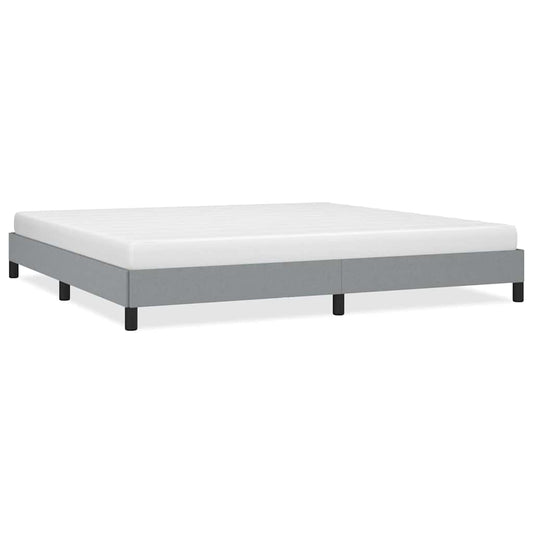 Bed Frame without Mattress Light Grey 193x203 cm King Fabric