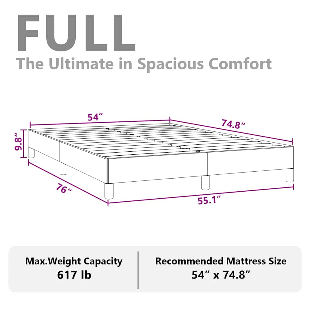 Bed Frame without Mattress Light Grey 137x190 cm Full Fabric