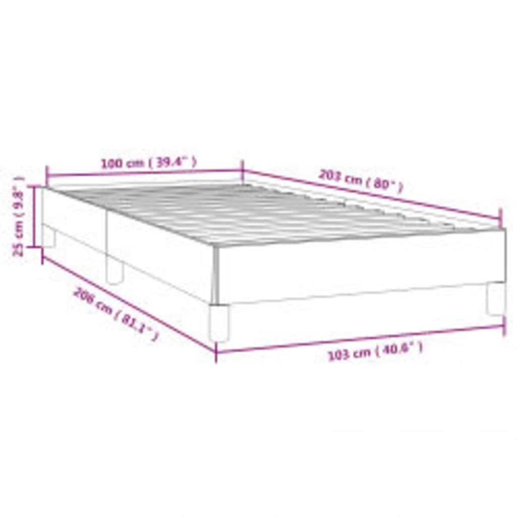 Bed Frame without Mattress Black 39.4"x79.9" Twin XL Faux Leather