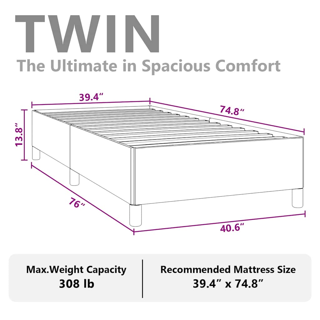 Bed Frame without Mattress Black 100x190 cm Twin Faux Leather