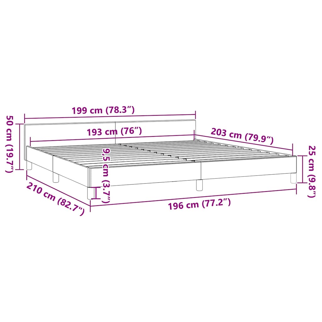 Bed Frame without Mattress White King Faux Leather