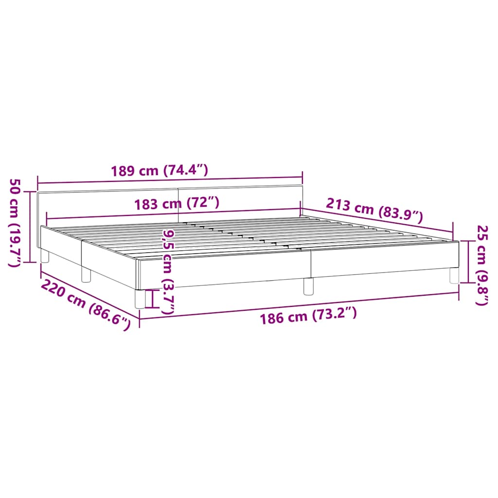 Bed Frame without Mattress White California King Faux Leather