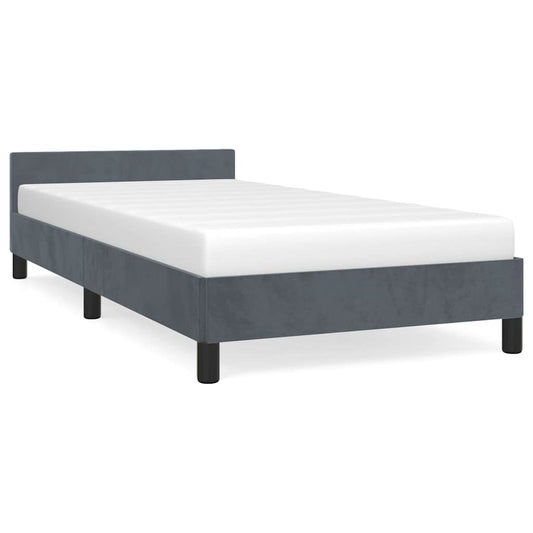 Bed Frame without Mattress Dark Grey Twin XL Velvet