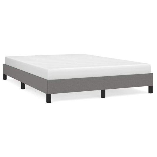 Bed Frame without Mattress Dark Grey 135x190 cm Double Double Fabric