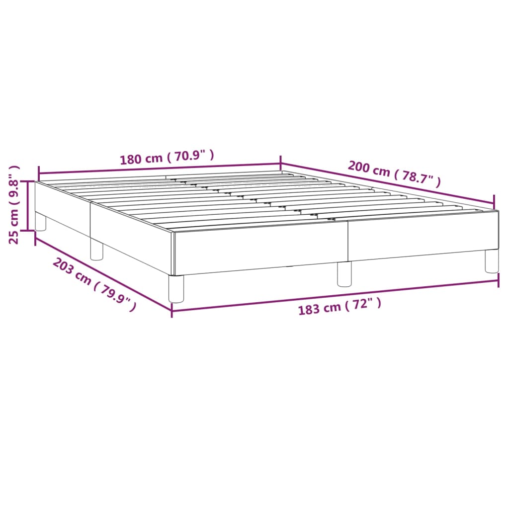 Bed Frame without Mattress Black 180x200 cm Super King Super King Velvet
