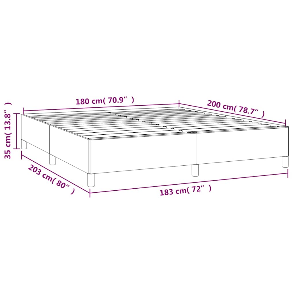 Bed Frame without Mattress Light Grey Super King Fabric