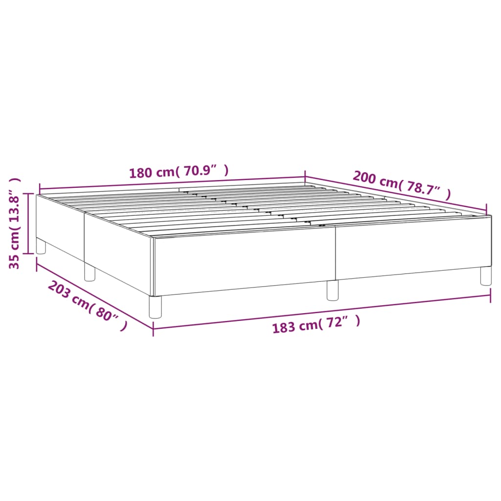Bed Frame without Mattress Light Grey 180x200cm Super King Fabric