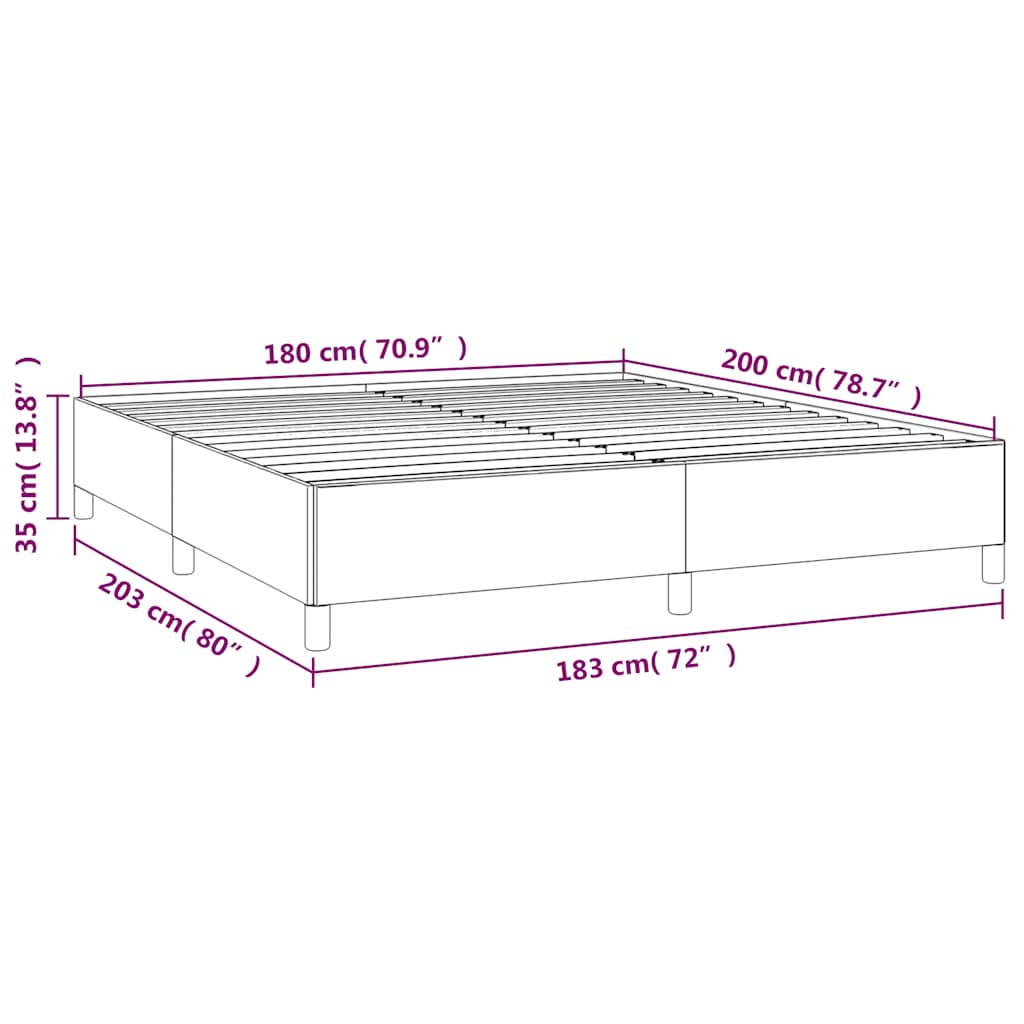 Bed Frame without Mattress Black 180x200 cm Super King Super King Fabric