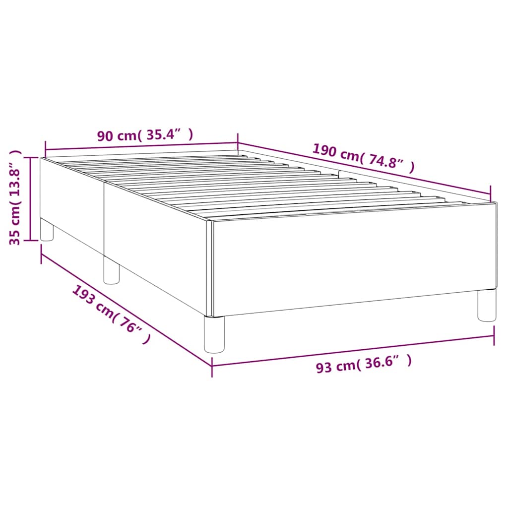 Bed Frame without Mattress Black 90x190 cm Single Single Faux Leather