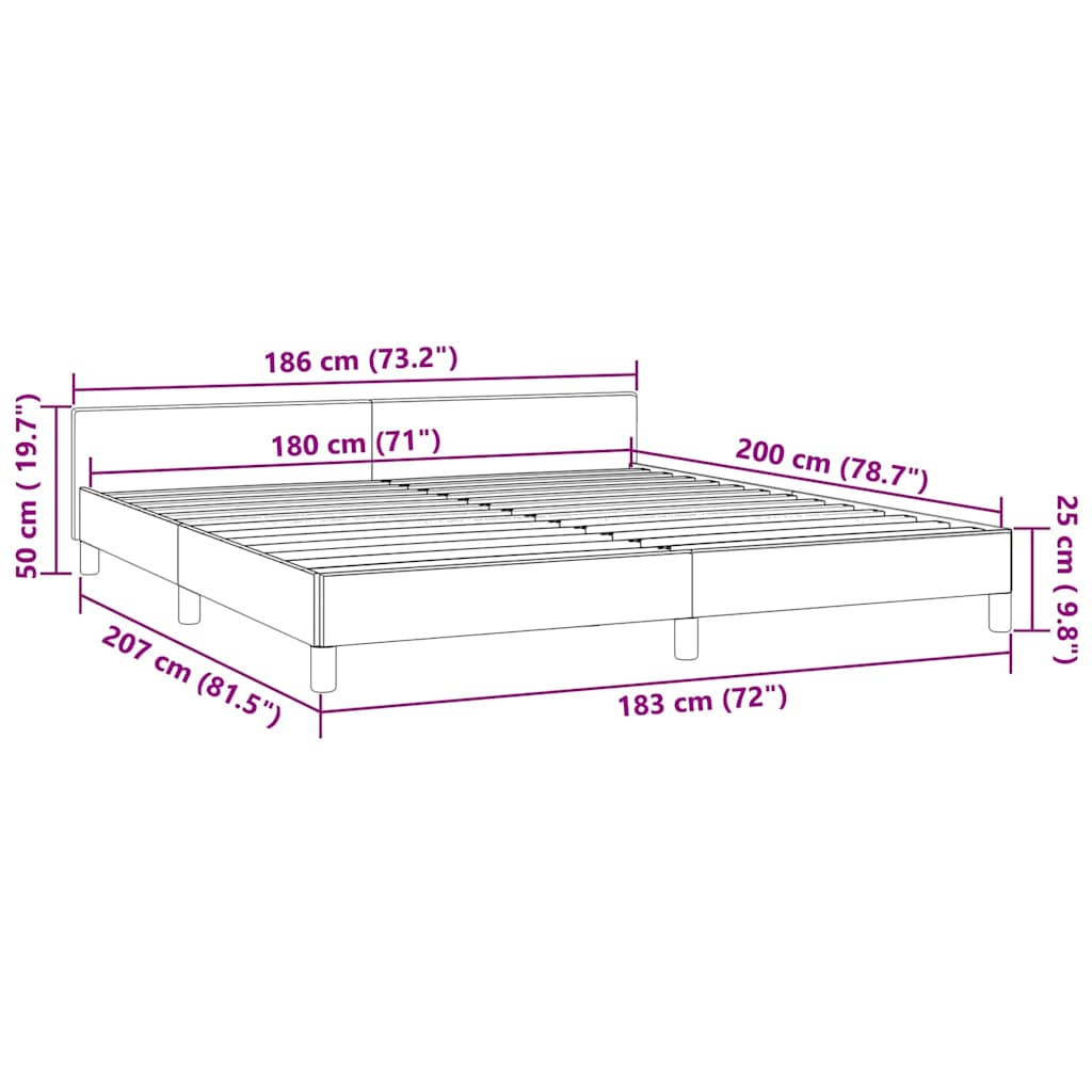 Bed Frame without Mattress Black 180x200cm Super King Velvet
