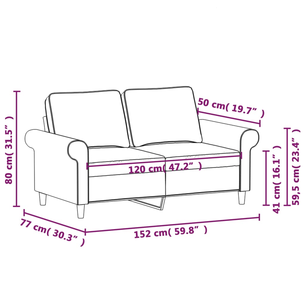2-seater Sofa Light Grey Polyester 2-Seater 2-Seater Sofa
