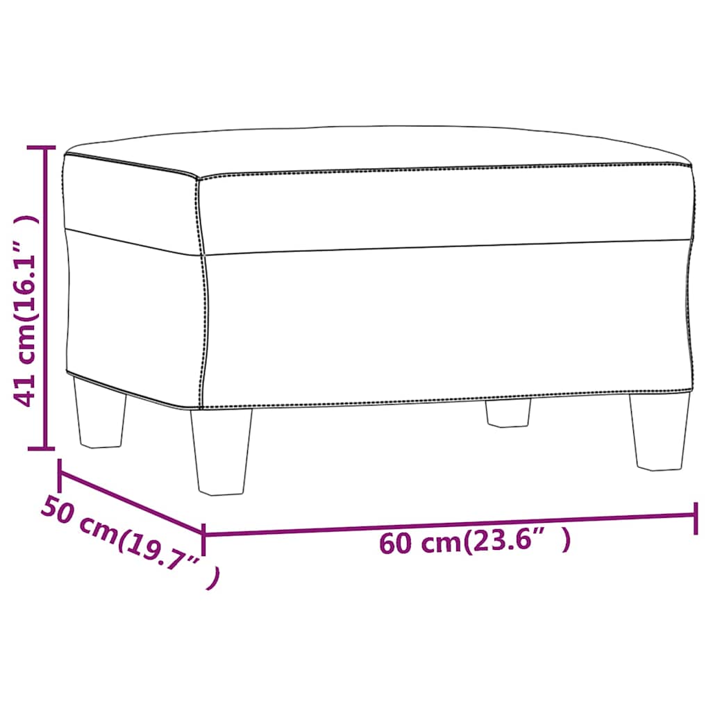 Footstool Light Gray 23.6"x19.7"x16.1" Fabric