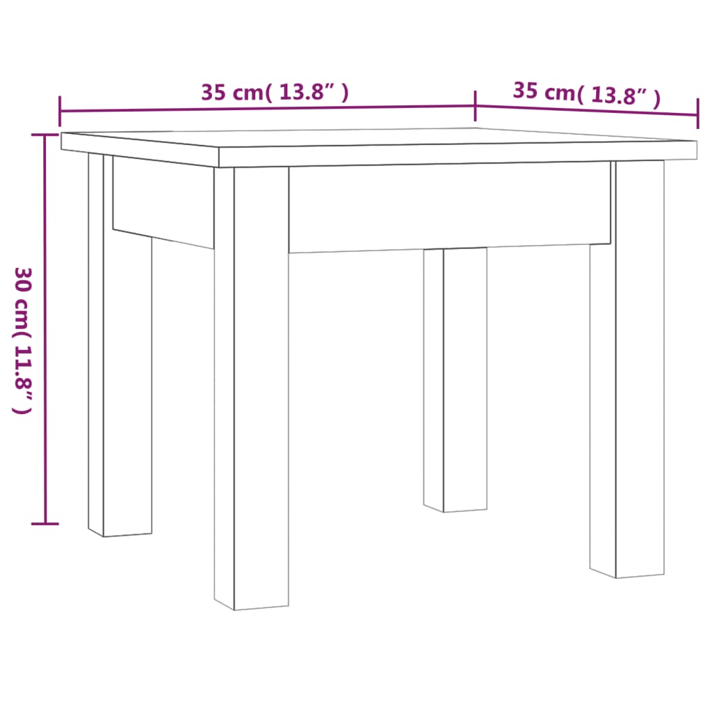 814222 vidaXL Coffee Table Honey Brown 35x35x30 cm Solid Wood Pine