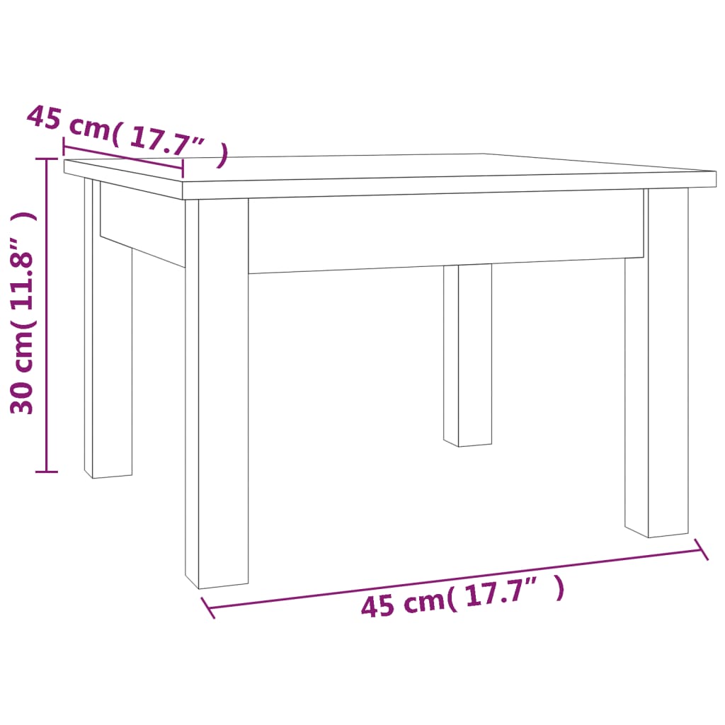814227 vidaXL Coffee Table Honey Brown 45x45x30 cm Solid Wood Pine