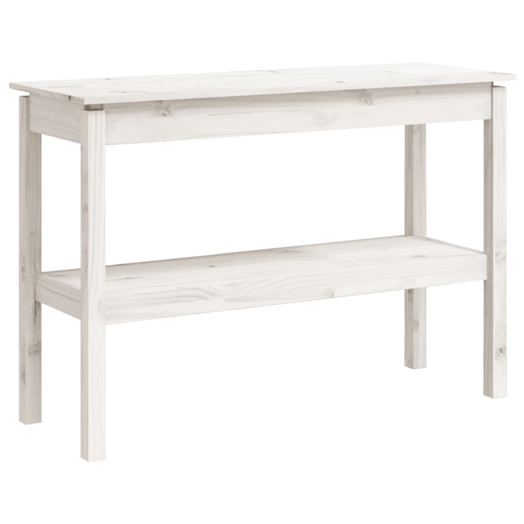Console Table White 110x40x75 cm Solid Wood Pine