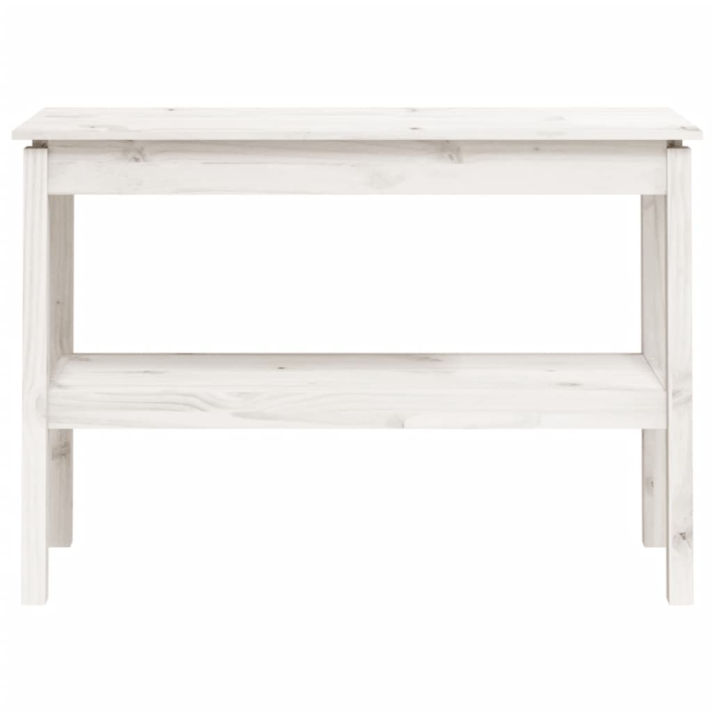Console Table White 110x40x75 cm Solid Wood Pine