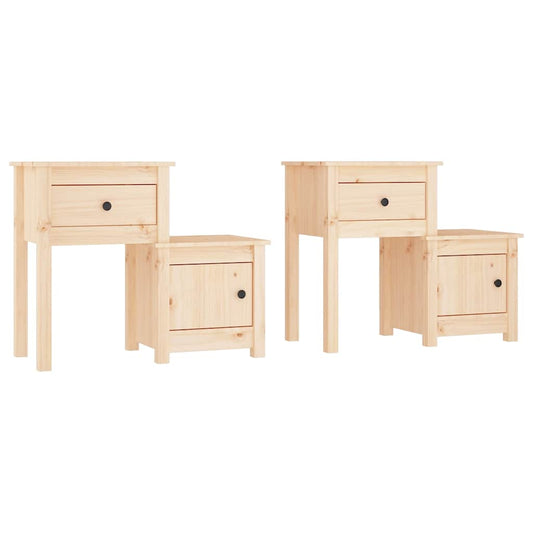 Bedside Cabinet | Set of 2 | Pine | Solid pine wood | Standard