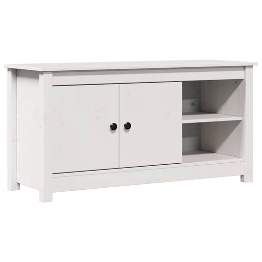 TV Cabinet White 103x36.5x52 cm Solid Wood Pine