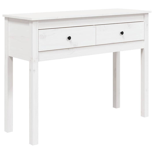 Console Table White 100x35x75 cm Solid Wood Pine
