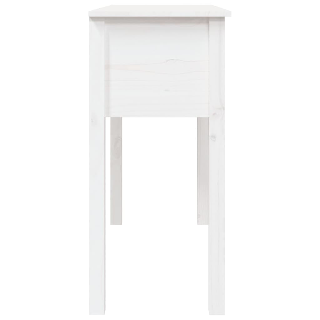 Console Table White 100x35x75 cm Solid Wood Pine