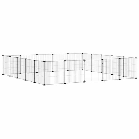 20-Panel Pet Cage with Door Black 35x35 cm Steel