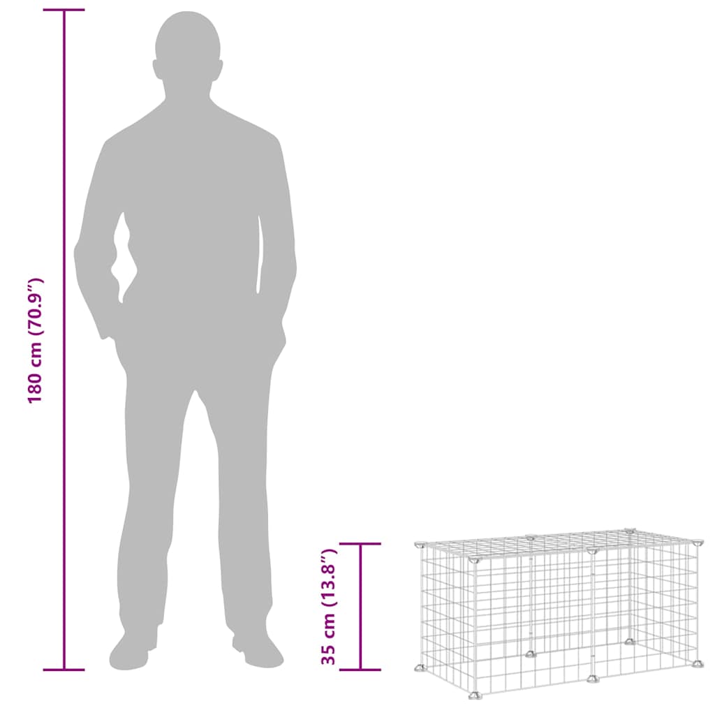 8-Panel Pet Cage Black 70x35x35 cm Steel