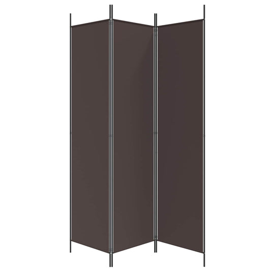 3-Panel Room Divider Brown 150x200 cm Fabric