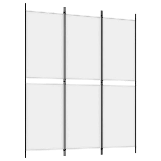 3-Panel Room Divider White 150x180 cm Fabric