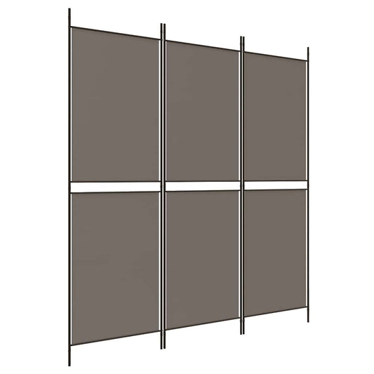 3-Panel Room Divider Anthracite 150x220 cm Fabric