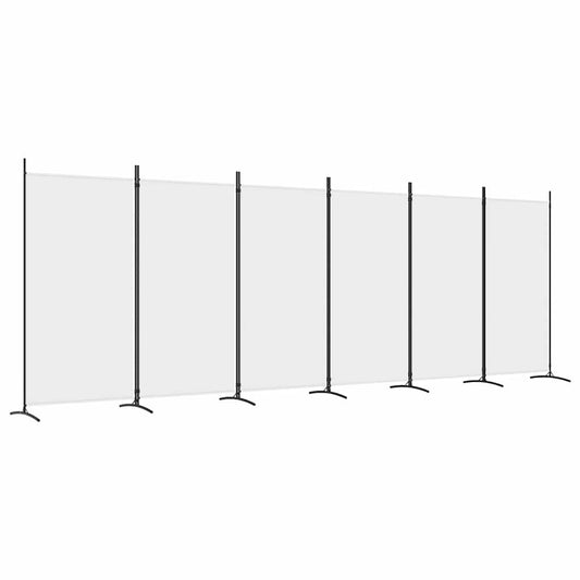 6-Panel Room Divider White 520x180 cm Fabric