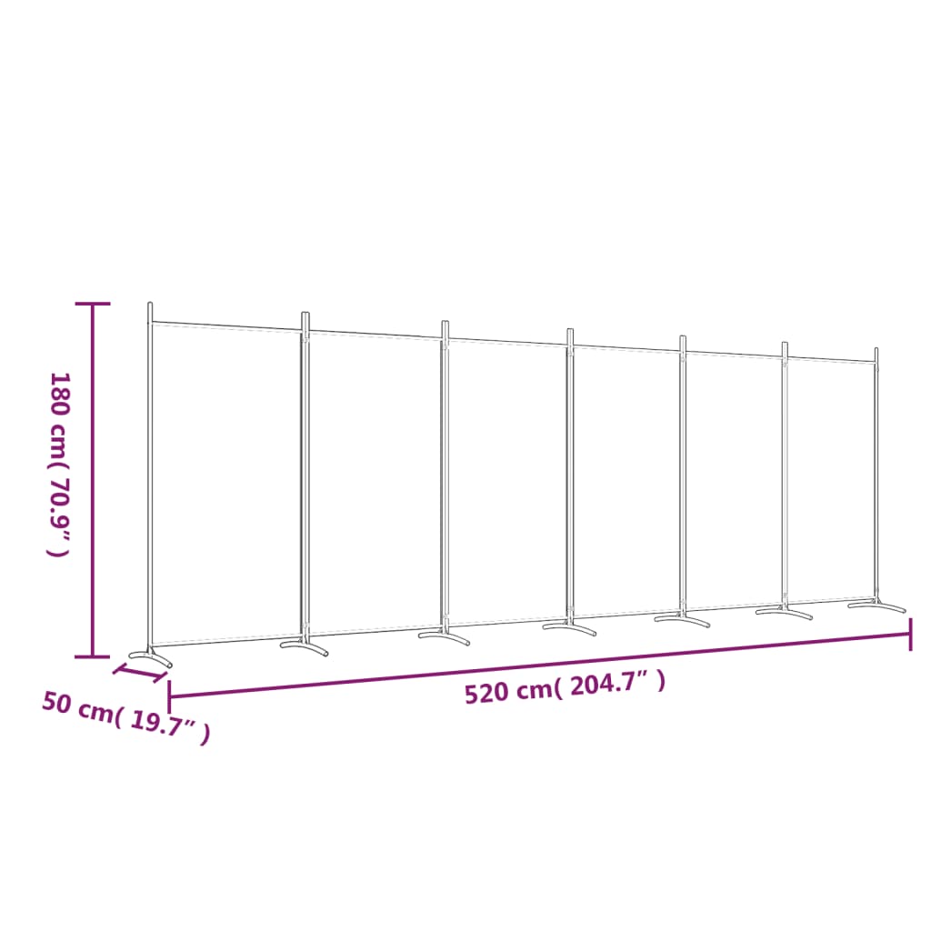 6-Panel Room Divider Anthracite 204.7"x70.9" Fabric