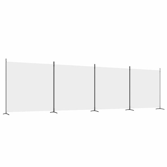 4-Panel Room Divider White 698x180 cm Fabric
