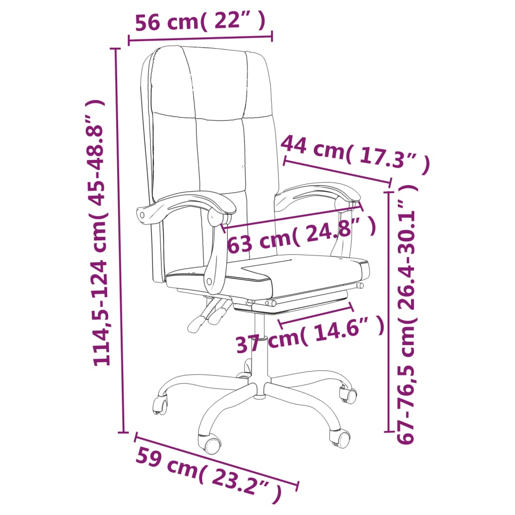 Reclining Office Chair Light Grey Fabric